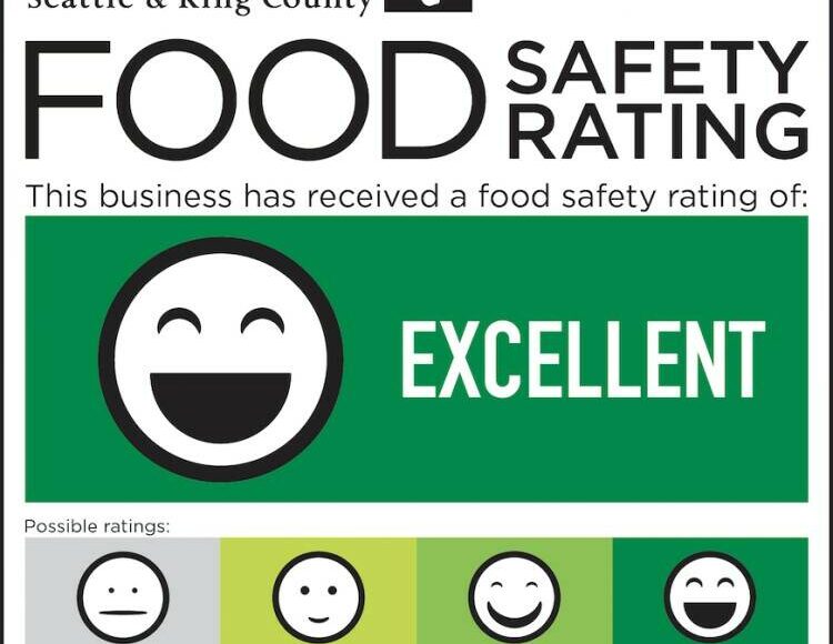 <p>All permitted food businesses in King County, from restaurants to food trucks, should have a food safety rating sign from Public Health displayed for customers. Photo courtesy of Public Health - Seattle & King County</p>