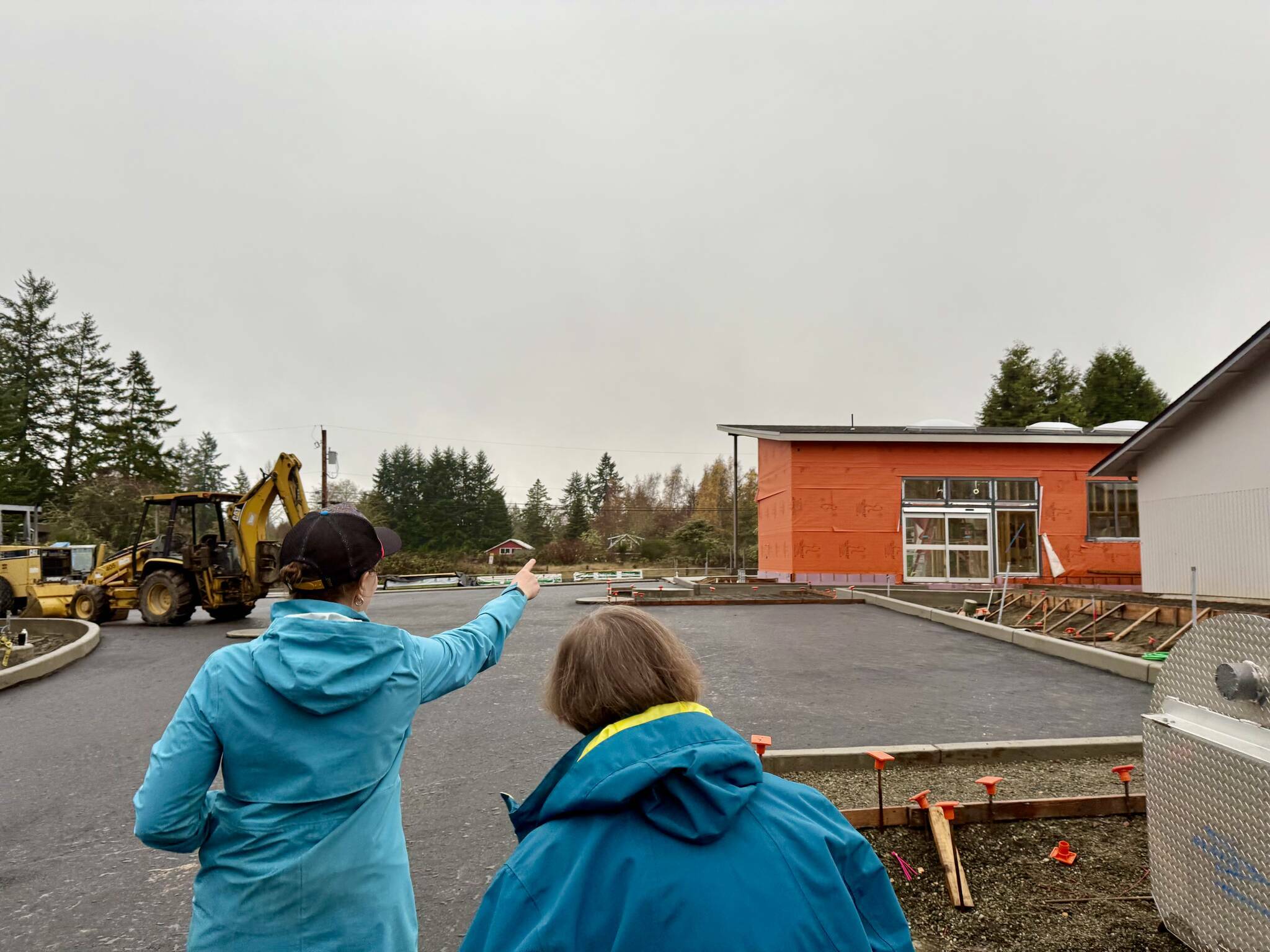 Emily Scott at the construction site of the new Vashon Food Bank. (Aspen Anderson Photo)