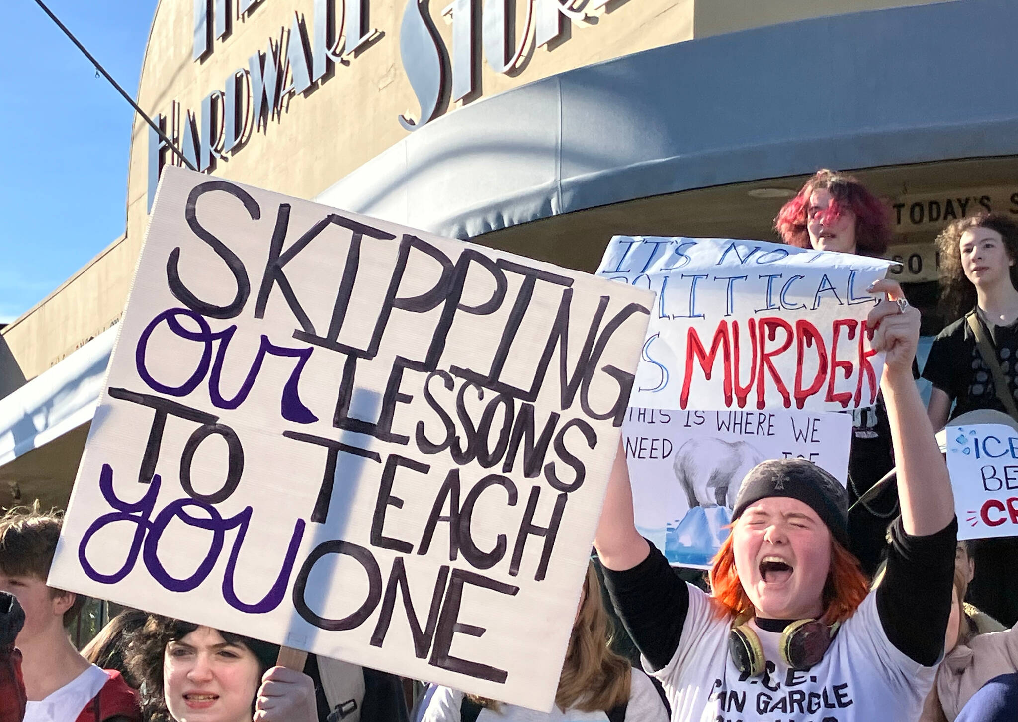 Local students walk out, take to town to protest ICE