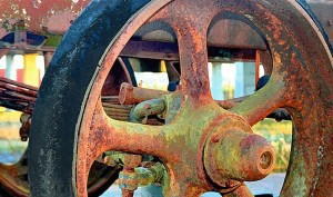 Lori Kay’s photographs in her show “Metal & Glass” are on display at Café Luna until the end of May.