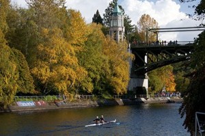 Kaelie Heffernan and Kirsten Girard compete at the Head of the Lake head race in Seattle.