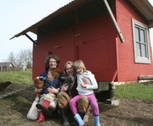 Lisa Chambers and Angela London have a one-of-a-kind chicken trailer in their backyard. Above