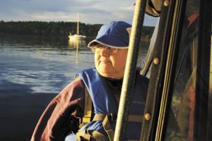 Cheryl Greengrove takes in the views as the boat leaves the marina.