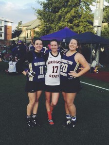 Vashon Lacrosse Club Valkyries alumni Zina Carroll (left)