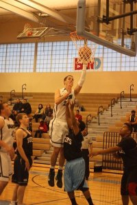 Senior captain Alex Wegner scores in a game against  Sammamish High School at Saturday’s jamboree.