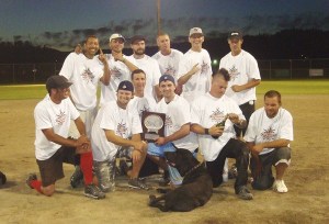 The Northwest Islanders pose for a photo after winning the Sun Classic slowpitch softball tournament in Yakima on July 23.