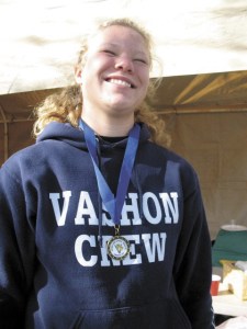 Mia Croonquist beams after a recent victory.