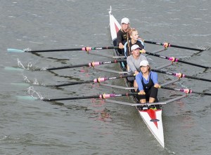 The junior women's quad at the Portland Fall Classic regatta.