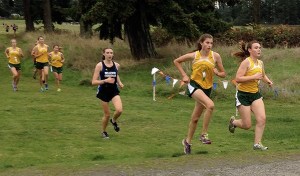 The Vashon girls cross country team won the league championships.