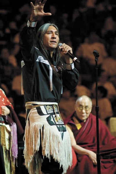 Gene Tagaban during the Dalai Lama’s visit.