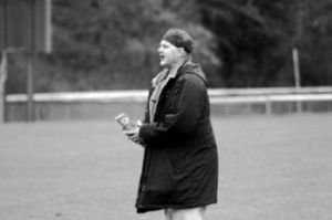 Pirate soccer head coach Paul Beytebiere looks on during practice.