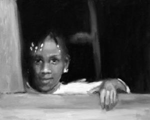 “Facing Jamaica” oil on board