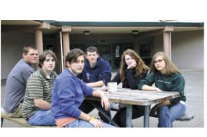 Juniors at Vashon High School are troubled by the administration’s proposal to close the campus to seniors. From left to right is Sami Ressler