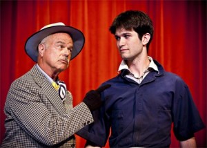 Rich Wiley (left) and David Katz play an evil corporate giant and a righteous revolutionary