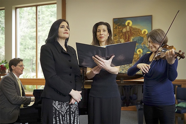 Musicians and singers rehearse for Stabat Mater.