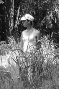 Moria Robinson on a butterfly hunt.