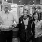 Lee Kopines (middle) and Lisa Bruce presenting the Pharmacy with the inaugural VARSA Community Commitment Award. (Courtesy Photo)