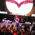 The view of Manatee Commune&rsquo;s concert from the balcony inside Vashon High School. (Anneli Fogt/Staff Photo)