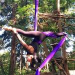 Aly Komarzec performs in Open Air Outdoor Aerial Festival at Open Space for Arts & Community. (Courtesy Photo)                                .