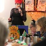 Aunt Betty hosts Vashon Senior Center&rsquo;s Spooktacular Rainbow Bingo Saturday night. (Anneli Fogt/Staff Photo)