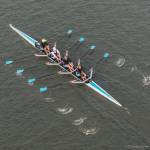 VIRC&rsquo;s boys&rsquo; varsity quad rowing on the Willamette River at the Portland Fall Classic (Jordan Petram Photo)