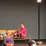 Vashon High School seniors Emma Rose DeSantis (left) and Alivia Jones (right) act out a scene from &ldquo;Sophie,&rdquo; the play that will be performed in China later this month. The play is based on the true story of Sophie Large, a UK woman who died in a car crash at the age of 19. The script was written by a local playwright from Large&rsquo;s journals and has only two characters: Sophie at 19 (Jones) and a younger Sophie (DeSantis). (Anneli Fogt/Staff Photo)