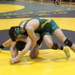 VHS wrestler Luke Larson (top) gains the upper hand on his opponent during a match at last winters sub-regionals. (File photo)