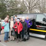 Islanders take the Commnity Van to the hearing on Puget Sound Energy last week. (Susan Riemer/Staff Photo)