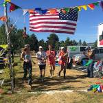 Bob Norton and The Dancing Queens at the finish line. (Courtesy Photo)