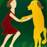 Sharon Shavers paintings are included in the exhibit, Dancing with Dogs, at VALISE Gallery (Courtesy Photo)