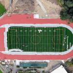 The new track and field are nearly complete. Community members are invited to attend the ribbon-cutting ceremony on Friday night before the football team plays its first home game of the season (Sky-Pix Aerial Photography).