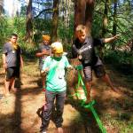 Liam Burck helps Kincaid Cummings along. (In back) Andrew Benner, Rowan Millet and Nate Marcus (Courtesy Photo).