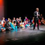 Kevin Joyce, who auctioneered VCAs fundraising event in September, performed with young people from VCAs dance and musical theatre programs during the auction as they presented original choreography and a number from Seussical the Musical (Courtesy Photo).