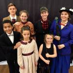 The cast of Mary Poppins, Jr. is set to sparkle in Vashon Center for the Arts latest youth theater production. Bottom row (left to right): Richard Barrett-Wood, Sutton Archambault and Mimi Dawson. Top row: Evan Erickson, Eva Cain, Gabriel Dawson and Sedona Deck (Courtesy Photo).