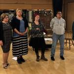 Courtesy Photo                                Cast members of My Mother, MySelf practice the play, which will have its world premiere performances this weekend.