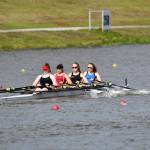 The Northwest U-19 quad of Mara Cassidy, Gabbie Graves, Emily Jaudon and Ryan Swardstrom on its way to victory at the USRowing Youth Regional Challenge (USRowing Photo).