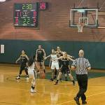 The Pirates on the court vs. Charles Wright (Chris Koebelin Photo).