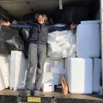 Nadine Edelstein shows off the load of Sytrofoam she collected before recycling it in Kent. (Beth White/Courtesy Photo)