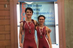Medals for Burton Beach crew members at regional indoor rowing championship