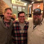 Camp Colvos Nathan Schafer, Matt Lawrence and Scott MacLaughlin at the brewery on a recent evening (Clint Brownlee Photo).