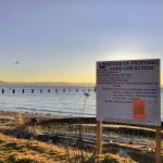 A proposed commercial shellfish operation on private tidelands in Tramp Harbor would see oysters and clams grown in bags and attached to ropes anchored to the beach (Paul Rowley/Staff Photo).
