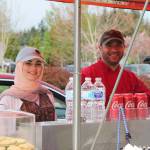 Safa Jneidi and Iyad Alati with their new food cart (Paul Rowley/Staff Photo).