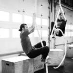From left: Damon Lanphear, Max Baumann and Laura Cherry learning the ropes at CrossFit Vashon. (Brian Lee Photo)