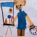 Logan Brennos portrait of Bob Ross, the television show painting legend, is included in a youth art exhibit at Puget Sound Cooperative Credit Union. Logan Brenno is the grandson of well-known island artist Brian Brenno (Courtesy photo).