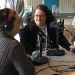 Live in VoVs studio, Directors Elise and Marita Ericksen share the excitement with Vashon radio listeners for their upcoming show, Drama Docks A 1940s Radio Christmas Carol (Courtesy Photo).