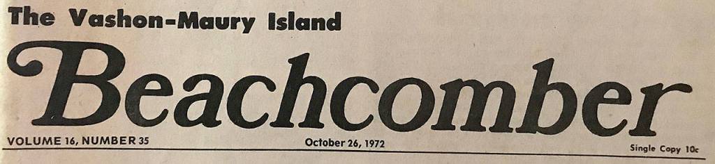 The Oct. 26, 1972, Beachcomber banner (Courtesy Photo).