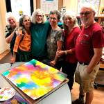 Geri Petersons art students will have a show of work at the Senior Center on Bank Road. Pictured here, from left to right, are Sue Weston, Weslie Rodgers, Geri Peterson, Linda Fox, Inge King and Will Lockwood (Courtesy Photo).