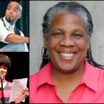 Daemond Arrindell (top left), Malea Dickerson, a student member of Just Speak (bottom left) and Trish Dziko (right) (Courtesy Photo).