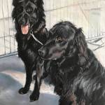 Black Dogs at the Louvre, Macron Victory Rally, is one of two paintings by islander Teresa McFall juried into the Collective Visions Gallery juried show in Bremerton (Courtesy Photo).