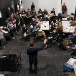 The cast, crew, writers and directors of 14/48 Vashon took over Open Space for Arts & Community during a madcap weekend of play-making and performances on Jan. 24 and 25 (Michelle Bates Photo).